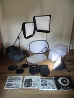 fotostudio, softboxen, statieven , parasols , reflectiescher, Ophalen of Verzenden, Zo goed als nieuw, Complete fotostudio