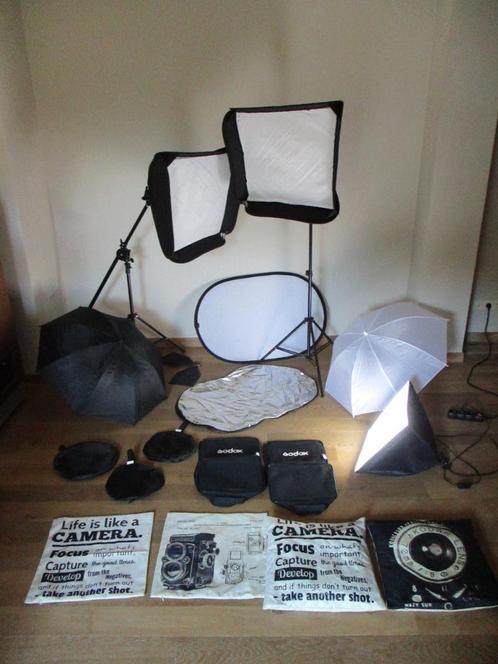 fotostudio, softboxen, statieven , parasols , reflectiescher, Audio, Tv en Foto, Fotografie | Fotostudio en Toebehoren, Zo goed als nieuw