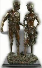 Sculpture couple en bronze signée A. Moreau 61 cm, 20 kg, Enlèvement ou Envoi