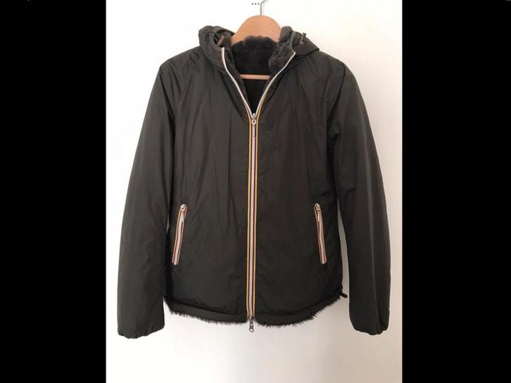 jas 2 zijden draagbaar teddy /anorak mt XS 152 Type K-way, Kleding | Dames, Jassen | Winter, Zo goed als nieuw, Maat 34 (XS) of kleiner