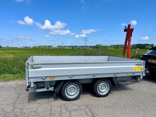 3 zijdige kieper met oprijbalken en elektrisch kraantje, Auto diversen, Aanhangers en Bagagewagens, Zo goed als nieuw, Ophalen of Verzenden