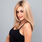 Pruik lang roomblond steil haar in laagjes Tessa, Verzenden, Nieuw, Pruik of Haarverlenging