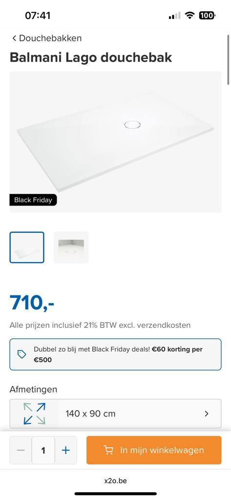 Solid Surface douchebak 140x90cm - inclusief sifon, Huis en Inrichting, Badkamer | Badkamermeubels, Nieuw, Ophalen