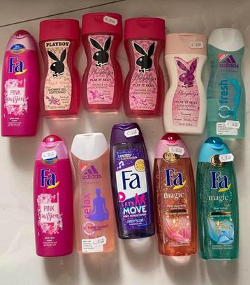 11x nieuwe shower gel zeep douche fa adidas playboy beschikbaar voor biedingen
