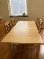 Table extensible blanche (140/180/220cm*90cm) + 4 chaises, Maison & Meubles, Enlèvement, Utilisé, 150 à 200 cm, 50 à 100 cm