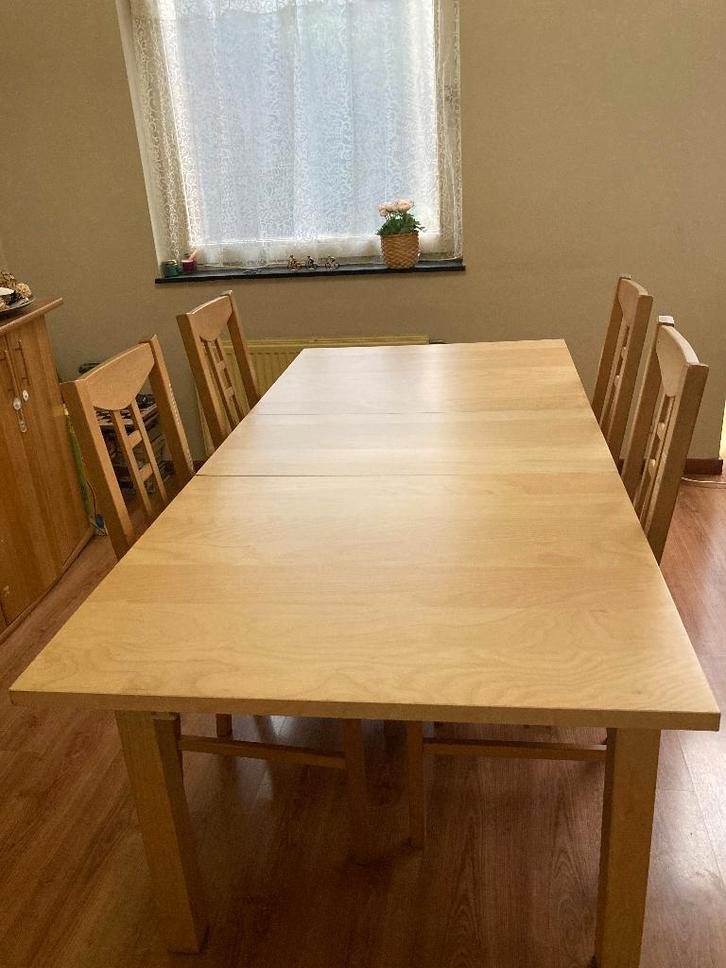 Table extensible IKEA(140/180/220cm*90cm) +4 chaises, Maison & Meubles, Tables | Tables à manger, Utilisé, 50 à 100 cm, 150 à 200 cm