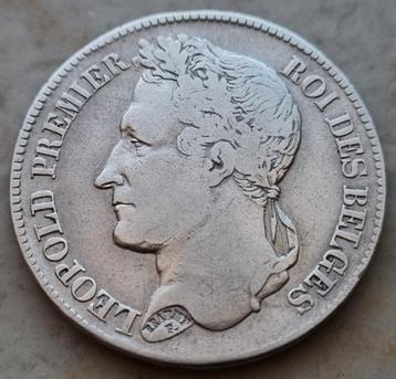 2 Francs 1844 A (Gelauwerd) Leopold I / Zeldzaam ! beschikbaar voor biedingen