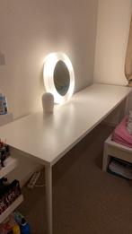 Table/bureau Ikea 2m blanc utilisé avec ou sans miroir, Huis en Inrichting, Tafels | Kaptafels, Ophalen of Verzenden, Zo goed als nieuw