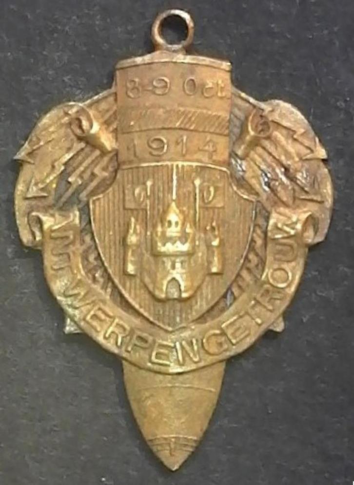 België Historiepenning Eerste Wereldoorlog beleg Antwerpen, Postzegels en Munten, Penningen en Medailles, Brons, Ophalen of Verzenden