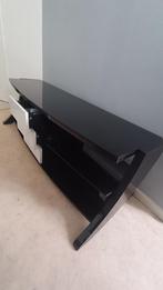 Meuble TV noir et blanc, Comme neuf, Enlèvement ou Envoi, Moins de 100 cm, Verre