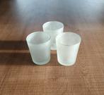 3 theelichtvaasjes, Ophalen, Overige materialen, Gebruikt, Wit
