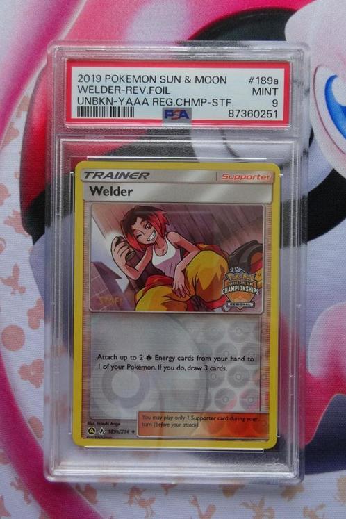 Pokemon Welder STAFF Stamped Promo Unbroken Bonds R.C. PSA 9, Hobby en Vrije tijd, Verzamelkaartspellen | Pokémon, Nieuw, Losse kaart