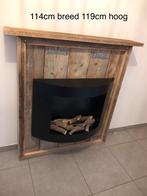 Bio-Ethanol haard met steigerhout, Huis en Inrichting, Haarden, Ophalen, Zo goed als nieuw
