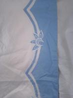 Drap ancien brodés en coton, Enlèvement ou Envoi, Utilisé, Autres types, Blanc