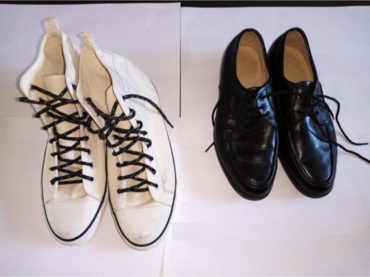 witte sportschoenen 42, lederen schoenen 40, sandalen 40, Kleding | Heren, Schoenen, Zo goed als nieuw, Sandalen, Zwart, Ophalen of Verzenden