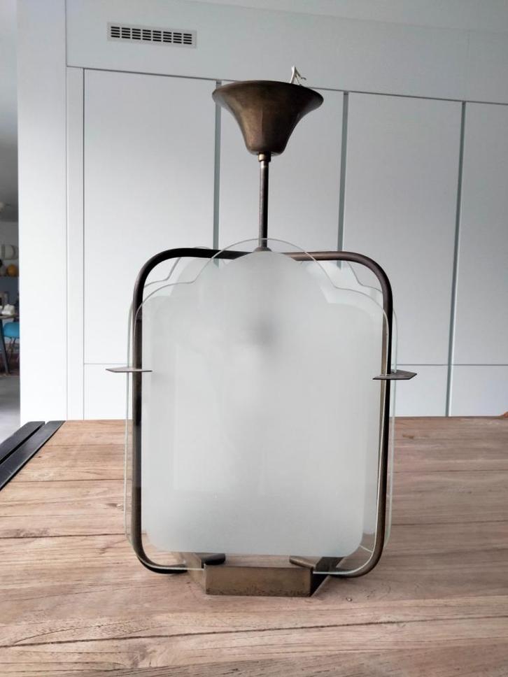 1920s 30s Art Deco Modernist hang lamp design, Antiek en Kunst, Antiek | Verlichting, Ophalen