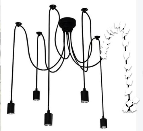 Eclairage suspension souple 5 lampes type pieuvre   2 pièces, Maison & Meubles, Lampes | Suspensions, Comme neuf, Synthétique