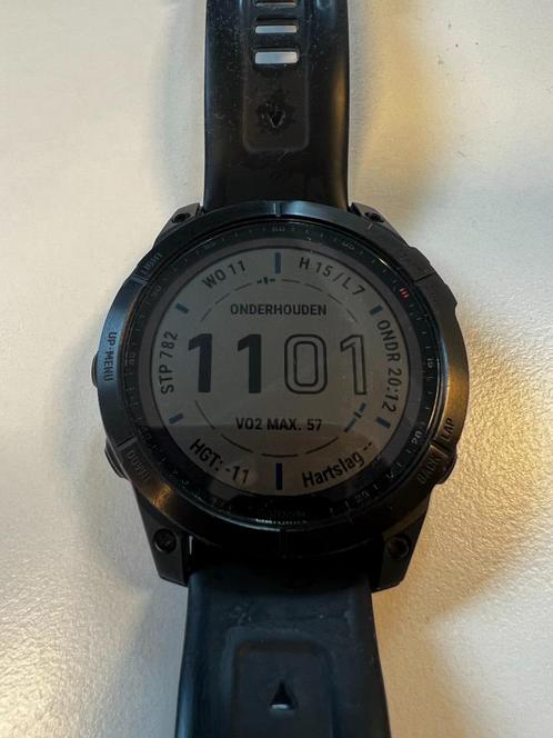 Garmin Fenix 7 Solar Sapphire 47mm, Handtassen en Accessoires, Sporthorloges, Gebruikt, Zwart, Afstand, Calorieverbanding, Conditie