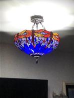 Tiffany lamp Kroonluchter B55 glas in lood✨💎😍👀🤗, Gebruikt, Ophalen of Verzenden, Tiffany glas in lood luchter, Glas