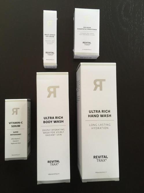 Mooi setje Revitaltrax producten (nieuw): serum, lotion, .., Handtassen en Accessoires, Uiterlijk | Gezichtsverzorging, Nieuw