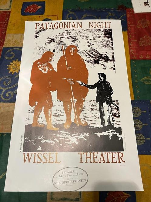 Affiche ancienne Het Wissel Theater : Patagonian Nights 1987, Collections, Posters & Affiches, Utilisé, Publicité, Affiche ou Poster pour porte ou plus grand