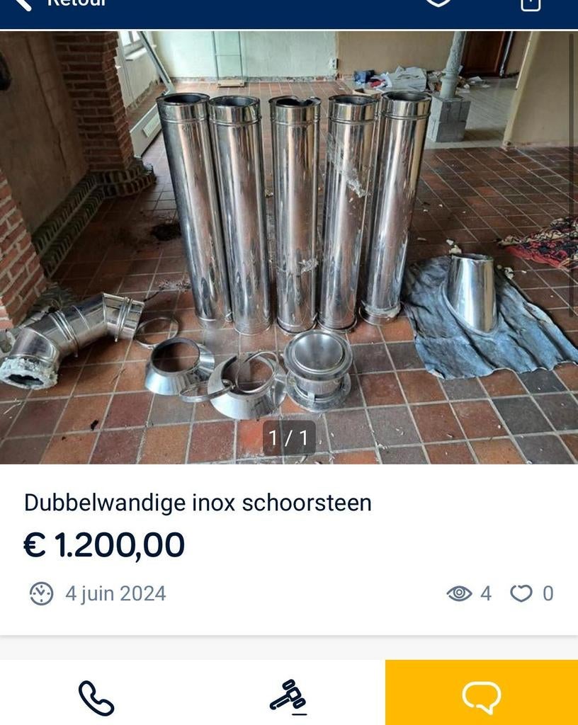 Imox schoorsteen, Ophalen