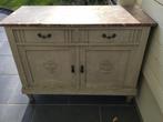 Oud kastje met marmeren blad., Huis en Inrichting, Ophalen, Gebruikt, Met deur(en), 50 tot 100 cm