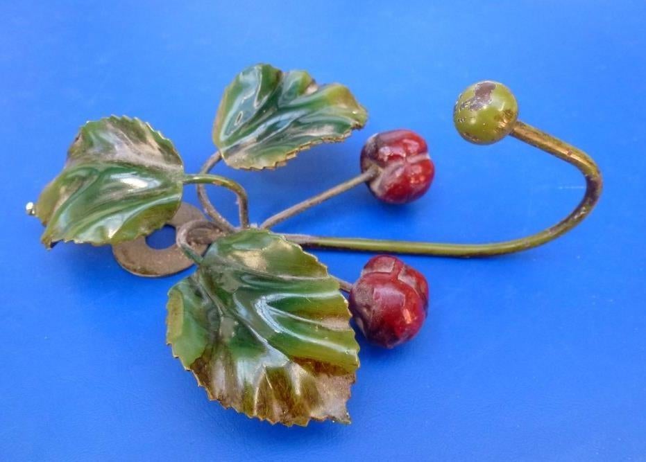 Porte-manteau avec 1 crochet avec cerises, Crochets muraux, Enlèvement ou Envoi, Moins de 100 cm, Comme neuf