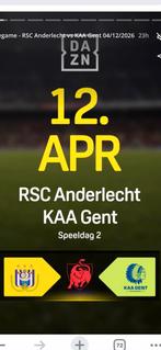 RSCA-AA GENT  Zondag 12/4/26 2 zitplaatsen, Twee personen, April