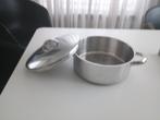 kookpotje demeyere inox/ 20 cm hoogte 8 cm, Huis en Inrichting, Keuken | Potten en Pannen, Ophalen, Inox, Gebruikt, Keramische plaat