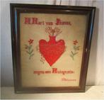 Mooie antieke religieuze Prent - Heilig Hart Jezus - 63x53, Antiek en Kunst, Ophalen of Verzenden