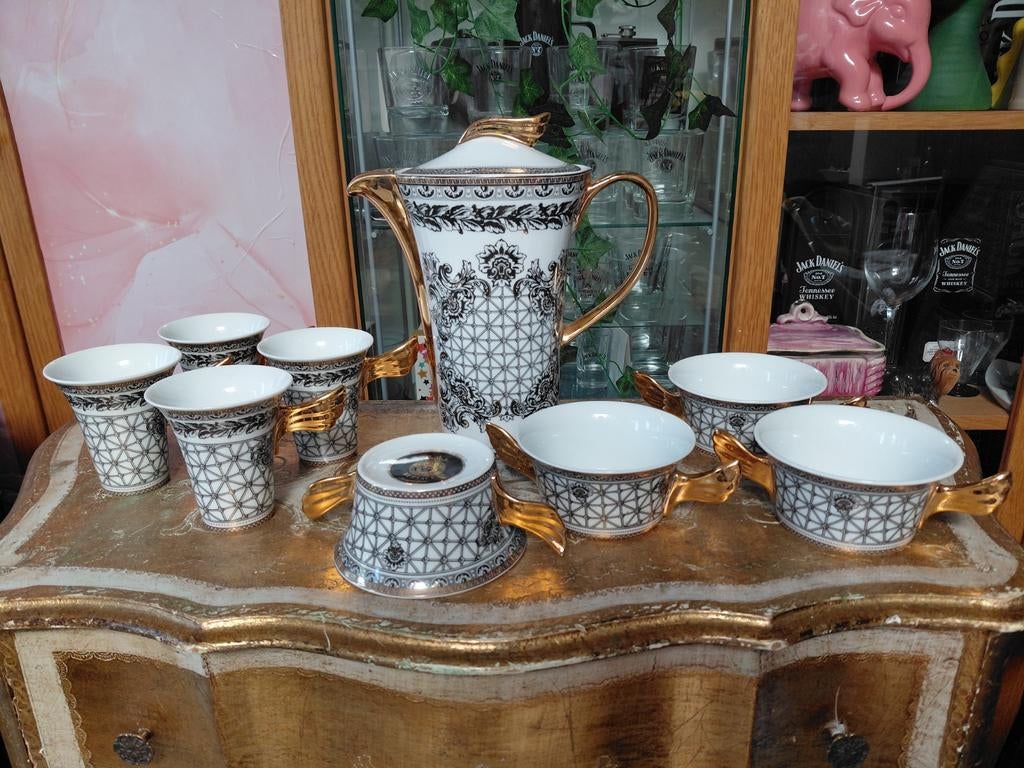 Vintage Versace servies met 24 karaat verguld, Antiek en Kunst, Antiek | Servies compleet, Ophalen
