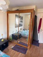 Armoire 2 portes coulissantes miroir — bois cerisier, Enlèvement, Comme neuf, Cerisier