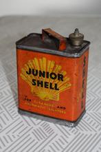 ancien bidon huile shell junior 1930, Collections, Enlèvement ou Envoi, Utilisé, Panneau publicitaire