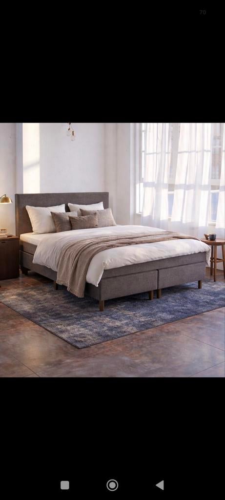 Boxspring Antraciet 180×200, Huis en Inrichting, Ophalen, 200 cm, Modern, Nieuw