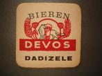 *Bierviltje Devos Dadizele : 92 x 92 mm, Verzamelen, Ophalen of Verzenden, Gebruikt, Viltje(s)