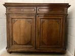 Buffet ancien en chêne massif sculpté – 140 cm – démontable, Antiquités & Art, Enlèvement