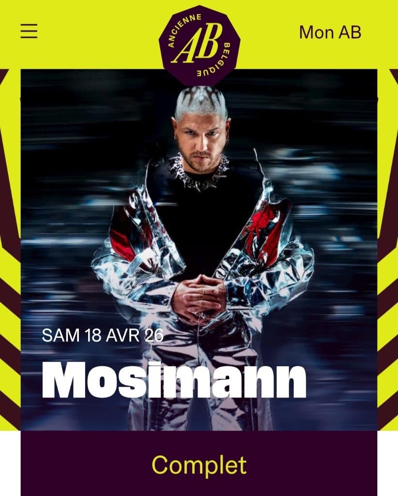 4 places Mosimann – Ancienne Belgique – SOLD OUT, Drie personen of meer, April, Overige typen