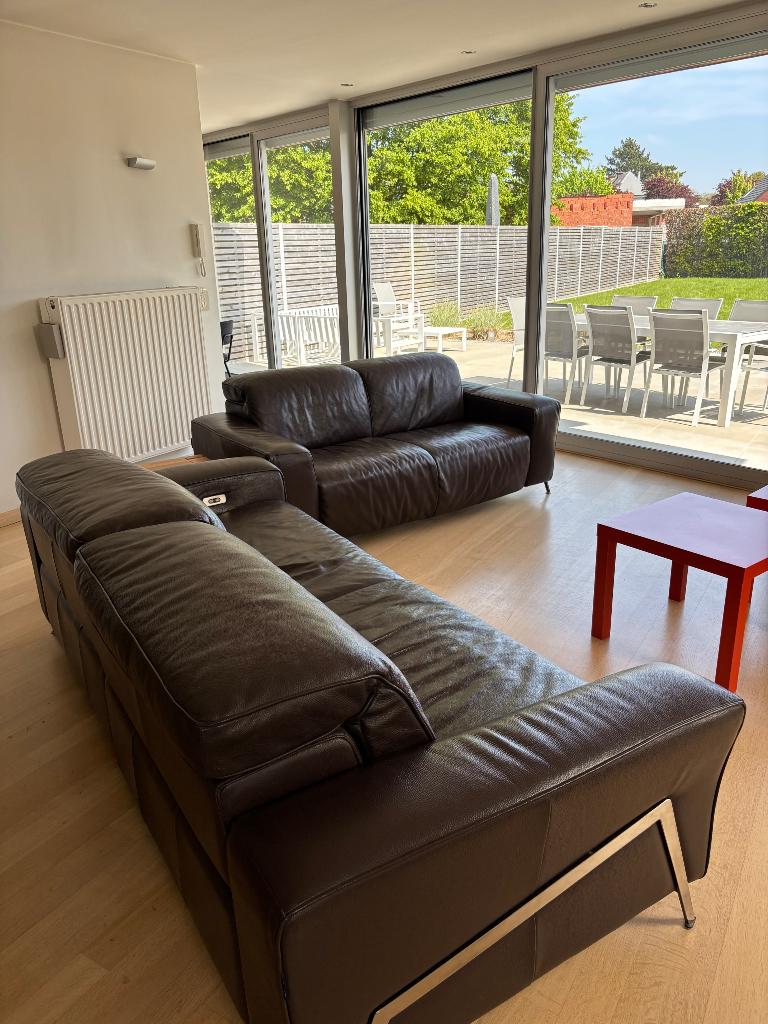 2 zetels, Maison & Meubles, Canapés | Salons, 200 à 250 cm, Banc droit, Enlèvement, Utilisé