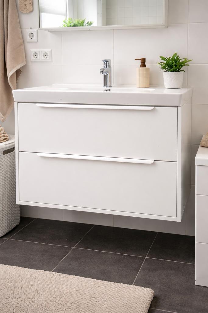 Meuble vasque de salle de bain IKEA blanc zgan, Maison & Meubles, Accessoires pour la Maison | Coffres, Comme neuf, Enlèvement