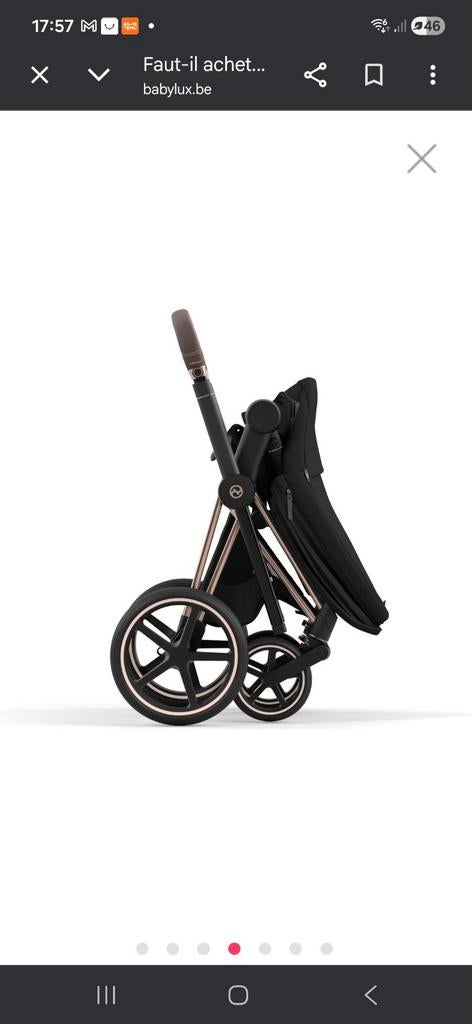 Poussette Cybex Priam 4 or rose / noir état comme neuve, Ophalen of Verzenden, Zo goed als nieuw, Kinderwagen, Overige merken