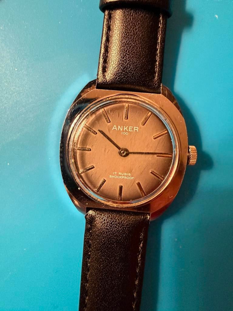 Vintage Anker 100 – Mechanical watch – Working – New strap, Handtassen en Accessoires, Horloges | Heren, Overige merken, Overige materialen