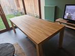 Eettafel houtmotief 220x90, Huis en Inrichting, Tafels | Eettafels, Ophalen, Gebruikt, 200 cm of meer, 50 tot 100 cm