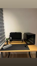 Table/bureau 80x120 – couleur chêne chaud / noir, Ophalen, Zo goed als nieuw, Bureau