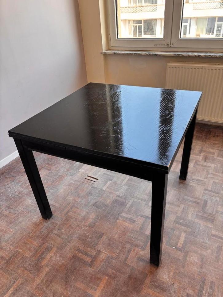 Ikea - Table Bjursta 90x90 extensible et chaises, Maison & Meubles, Tables | Tables à manger, Utilisé, 50 à 100 cm, Carré, Chêne