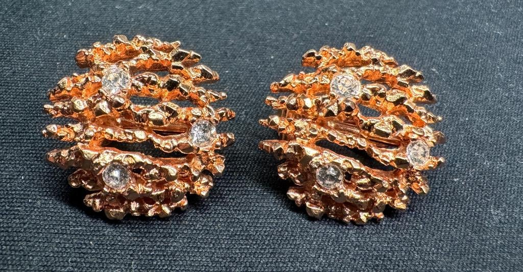 Vintage oorbellen met clip, Handtassen en Accessoires, Antieke sieraden, Ophalen of Verzenden, Overige materialen, Oorbellen