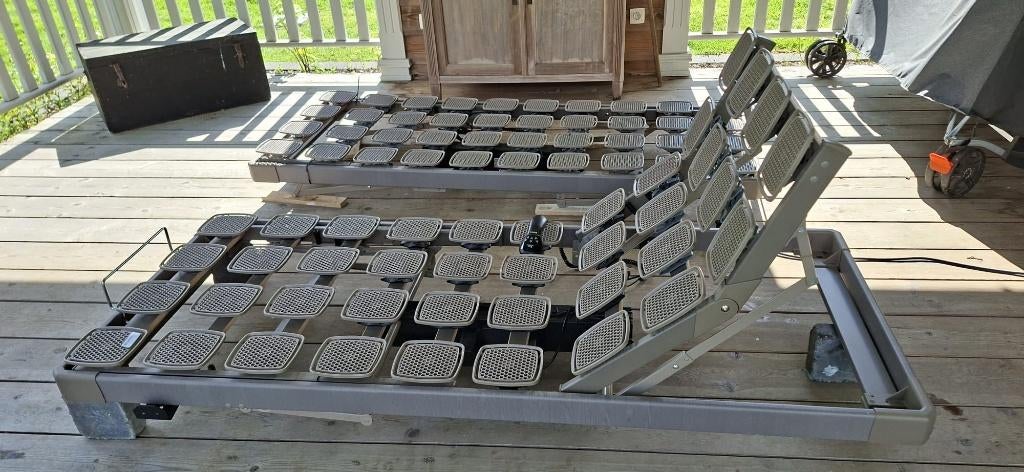 2 sommiers à lattes réglables électriquement, Une personne, Utilisé, Sommier, 200 cm