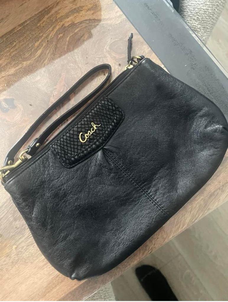 Coach Zwart Leren Avondtasje / Clutch, Ophalen, Zo goed als nieuw, Zwart, Avondtasje