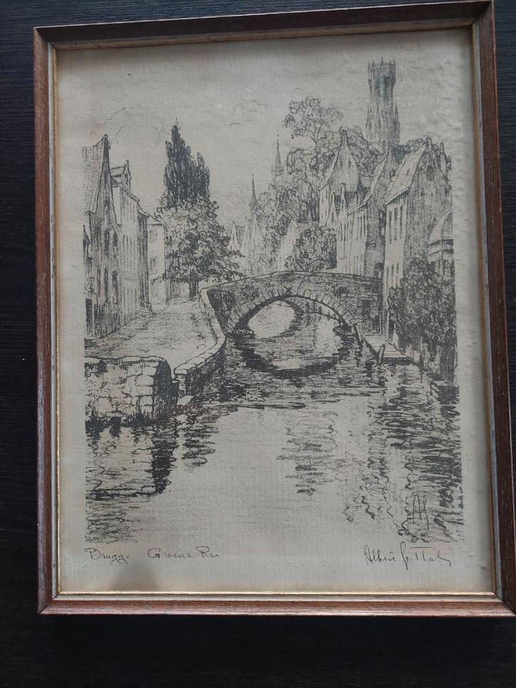 Lithografie van Albert Goethals, Antiek en Kunst, Kunst | Litho's en Zeefdrukken, Ophalen of Verzenden