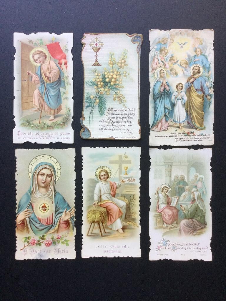 6 antieke bidprentjes 1905/10, Verzamelen, Bidprentjes en Rouwkaarten, Ophalen